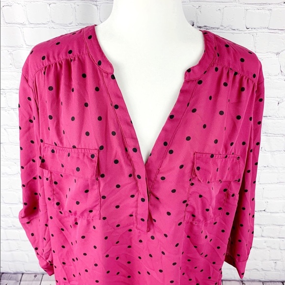 Torrid Harpe-Burgundy Georgette Blouse - Picture 5 of 7